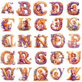 Bügelaufkleber - 15cm Alphabet-Elfen A-Z